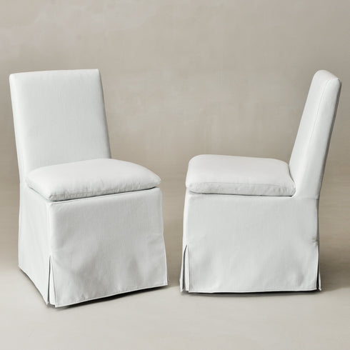 Diane Slipcover Performance Dining Chair with Casters - Slipcovered Dining Chair | Modern Kitchen Chairs | Kinwell Furniture | Dining Chairs Performance Fabric